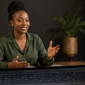Event marketing masterclass on a laptop with campaign planning cards
