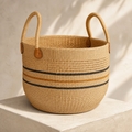 Natural handwoven Kiondo storage basket with handles
