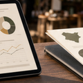 Kenya events market research report displayed with charts on a tablet