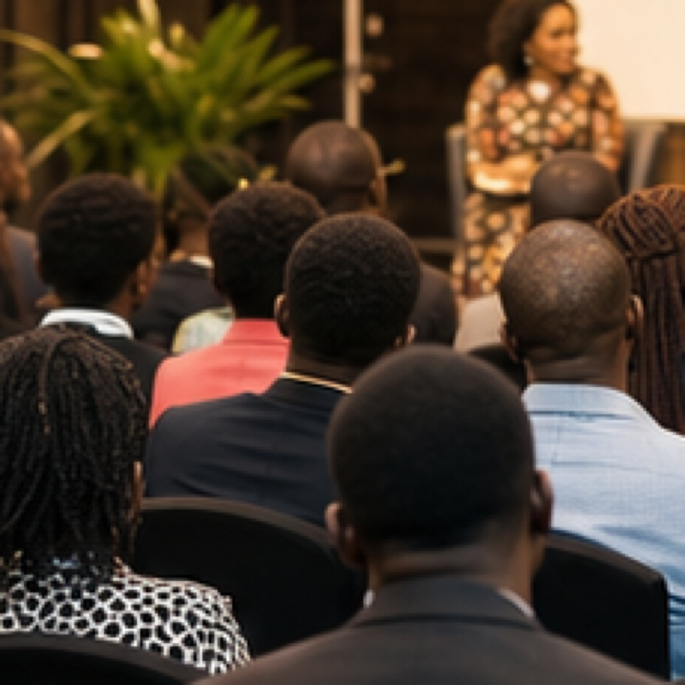 Professional Kenyan SME forum audience in a modern conference setting
