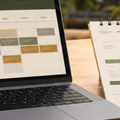 Quarterly Kenya SME training calendar displayed on a laptop and printed planner