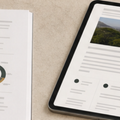 Research report partner placement displayed on a premium report spread
